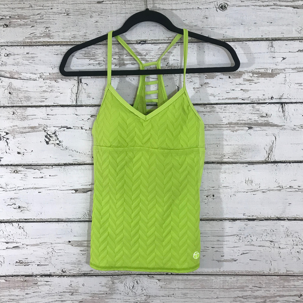 Trina Turk Light Green Yellow Workout Tank
